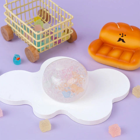 Pawtoto ハンドメイド センサリースクイーズボール – ストレス解消フィジェットトイ、柔らかく伸縮性のあるスクイーズボールコレクション