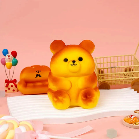 Pawtoto ミニベビーピーナッツイエロースクイーズおもちゃ 手作り食品グレードシリコン クリーミーな感触 柔らかく素早く反発